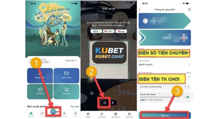 Hướng dẫn nạp tiền Kubet bằng mã QR trên điện thoại